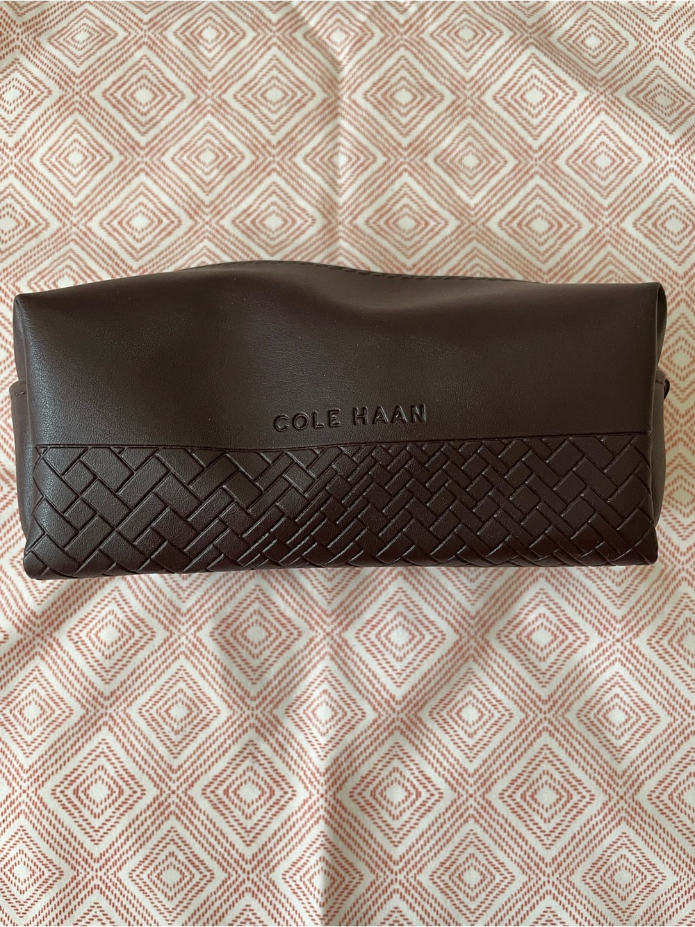 Cole Haan Men’s Brown Leather Mini Toiletry Bag